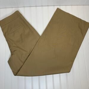 LOFT Khaki Wide Leg Pleat Front Trousers Pants Sz 0
